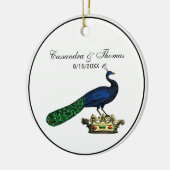 Heraldische  gestileerde pacock op kroon C Keramisch Ornament (Links)