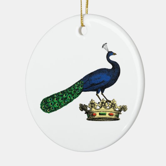 Heraldische  gestileerde pacock op kroon C Keramisch Ornament (Links)