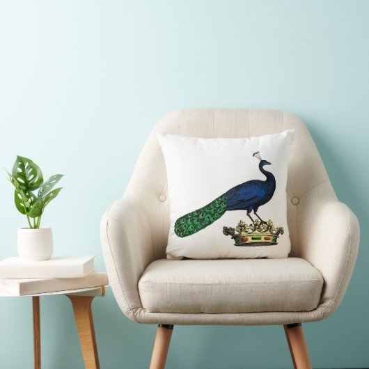 Heraldische  gestileerde pacock op kroon C Kussen (Stoel)