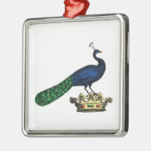 Heraldische  gestileerde pacock op kroon C Metalen Ornament (Links)