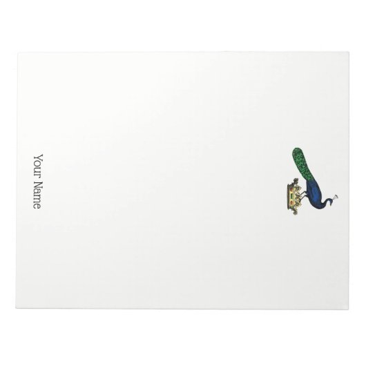 Heraldische gestileerde pacock op kroon C Notitieblok (Voorkant)