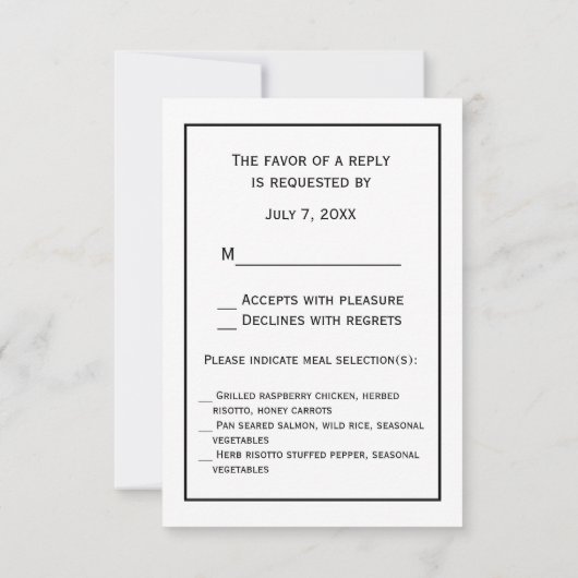 Heraldische  gestileerde pacock op kroon C RSVP Kaartje (Achterkant)