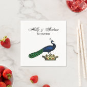 Heraldische  gestileerde pacock op kroon C Servetten (Insitu)