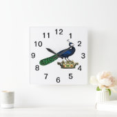 Heraldische  gestileerde pacock op kroon C Vierkante Klok (Huis)