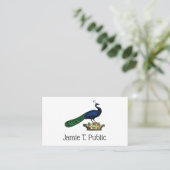 Heraldische gestileerde pacock op kroon C Visitekaartje (Staand voorkant)