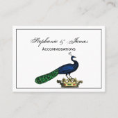 Heraldische gestileerde pacock op kroon C Visitekaartje (Voorkant)