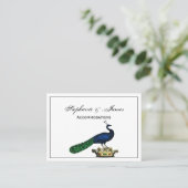 Heraldische gestileerde pacock op kroon C Visitekaartje (Staand voorkant)