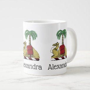 Heraldische Kameel Palmboom Kleur Wapenkaart Grote Koffiekop