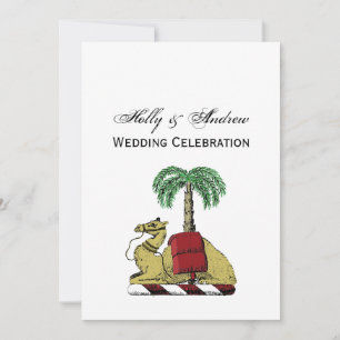 Heraldische Kameel Palmboom Kleur Wapenkaart Kaart