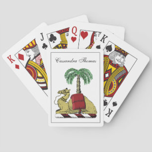 Heraldische Kameel Palmboom Kleur Wapenkaart Pokerkaarten