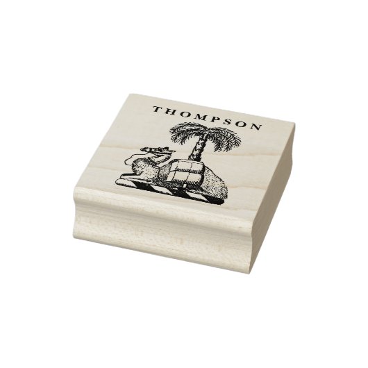 Heraldische Kameel Palmboom Kleurnaam Rubberstempel (Stempel)