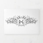 heraldische krest met initialen bruiloft drieluik uitnodiging (Cover)