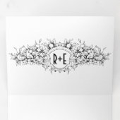 heraldische krest met initialen bruiloft drieluik uitnodiging (Binnenzijde eerst)