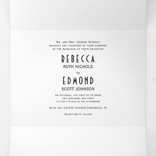  heraldische krest met initialen bruiloft drieluik uitnodiging (Binnenkant midden)