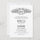 heraldische krest met initialen bruiloft kaart (Voorkant)