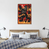 Heraldische Leeuw (België) Canvas Afdruk (Insitu (Slaapkamer))
