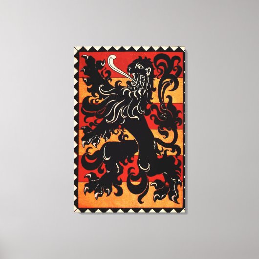 Heraldische Leeuw (België) Canvas Afdruk (Voorkant)