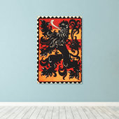 Heraldische Leeuw (België) Canvas Afdruk (Insitu (Houten vloer))