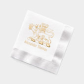 Heraldische Leeuw Fleur de Lis Kasteelnaam Folie Servetten (Links)