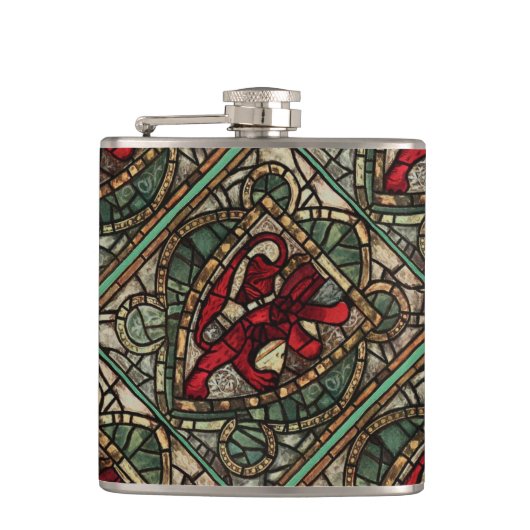 "Heraldische leeuw" Heupfles (Voorkant)