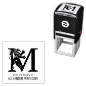 Heraldische leeuw Stdg over enkel Initiaal naamboe Zelfinktende Stempel (In situ)