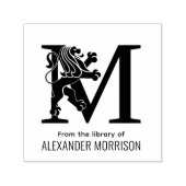 Heraldische leeuw Stdg over enkel Initiaal naamboe Zelfinktende Stempel (Design)