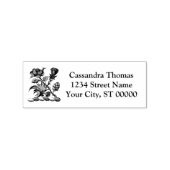Heraldische Roos & Distel Crest Naam Retouradres Rubberstempel (Gestempeld)
