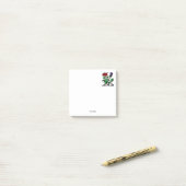 Heraldische Roos en dikke laag wapenstilstand Post-it® Notes (Op bureau)