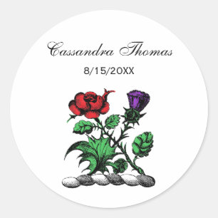 Heraldische Roos en dikke laag wapenstilstand Ronde Sticker