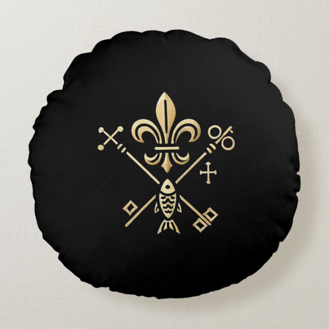 Heraldische Symbole  Rond Kussen (Voorkant)