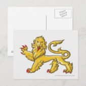 Heraldische symbool van de leeuwenstaarder briefkaart (Voorkant / Achterkant)