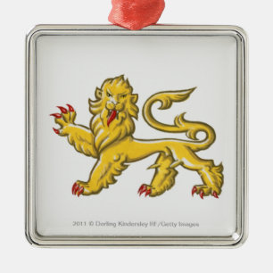 Heraldische symbool van de leeuwenstaarder metalen ornament