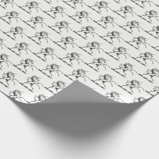 Heraldische Unicorn-kweekmunt van het wapenembleem Cadeaupapier (Hoek)