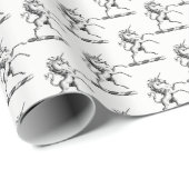 Heraldische Unicorn-kweekmunt van het wapenembleem Cadeaupapier (Rol Hoek)