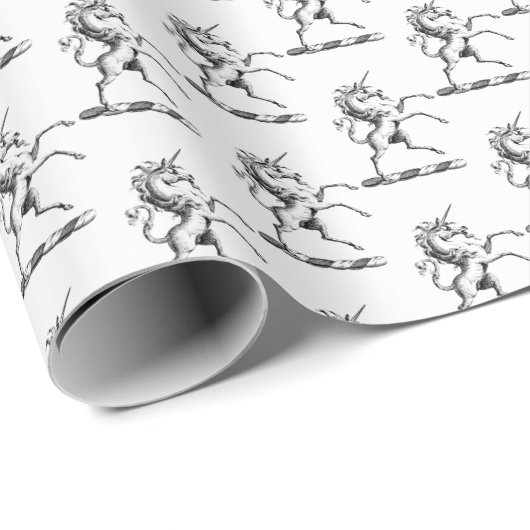 Heraldische Unicorn-kweekmunt van het wapenembleem Cadeaupapier (Rol Hoek)