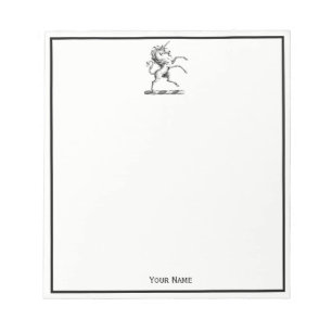 Heraldische Unicorn-kweekmunt van het wapenembleem Notitieblok