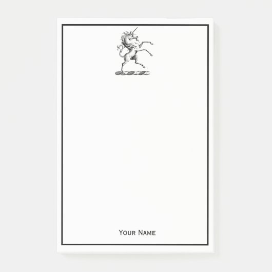 Heraldische Unicorn-kweekmunt van het wapenembleem Post-it® Notes (Voorkant)