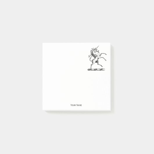 Heraldische Unicorn-kweekmunt van het wapenembleem Post-it® Notes (Voorkant)