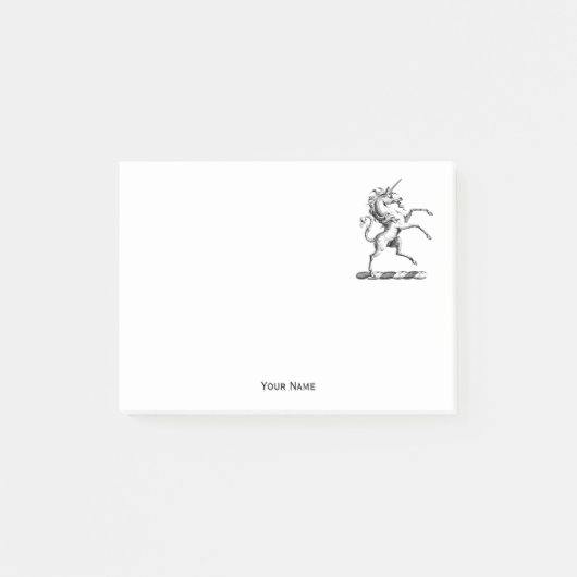 Heraldische Unicorn-kweekmunt van het wapenembleem Post-it® Notes (Voorkant)