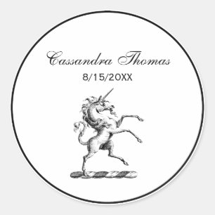 Heraldische Unicorn-kweekmunt van het wapenembleem Ronde Sticker