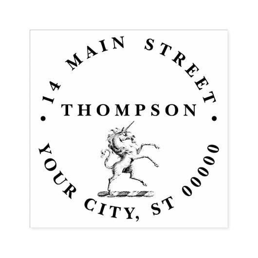 Heraldische Unicorn-kweekmunt van het wapenembleem Rubberstempel (Afrduk)