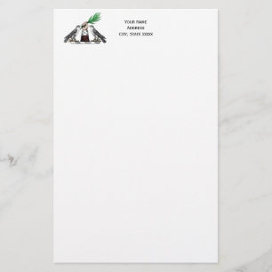 heraldische valken met handbediende kam briefpapier