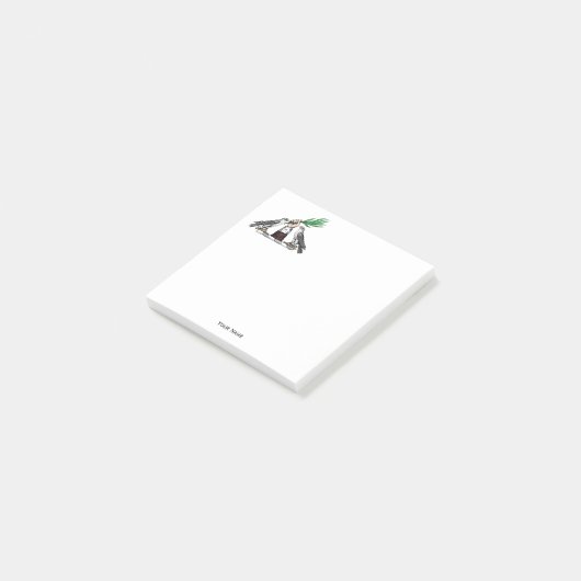  heraldische valken met handbediende kam post-it® notes (Schuin)