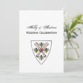 Heraldische Vintage 4 Bijen Rol Schildskust Wt Kaart (Staand voorkant)