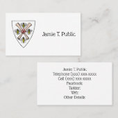 Heraldische Vintage 4 Bijen Rol Schildskust Wt Visitekaartje (Voorkant / Achterkant)