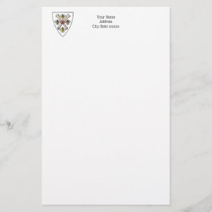 Heraldische Vintage 4 Bijen Rollen op Schild Crest Briefpapier