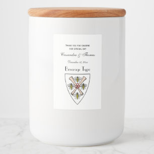 Heraldische Vintage 4 Bijen Rollen op Schild Crest Voedselcontainer Etiket