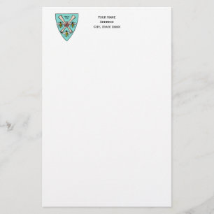 Heraldische Wijnstok 3 Bijen Rollen Initiaal Monog Briefpapier