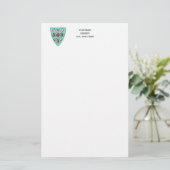 Heraldische Wijnstok 3 Bijen Rollen Initiaal Monog Briefpapier (Staand voorkant)