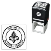 Heraldischer Fleur de Lis #26B Eigendom van Touwfr Zelfinktende Stempel (In situ)